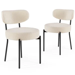 JHK Ergonomic Round Dining Chairs Set of 2